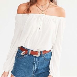 Urban outfitters off the shoulder white top